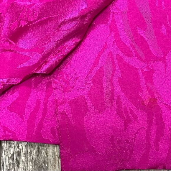 Adrianna Papell Fuchsia Pink Silk Skirt With Floral Design Size 8 - Picture 6 of 10